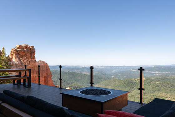 Deck seating above the canyon