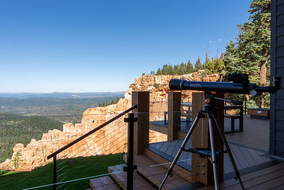 A telescope on the deck