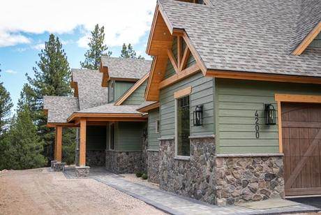 Timber trusses over the garage bays