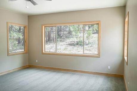 Corner windows on the morning side