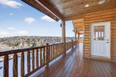 Along the covered deck