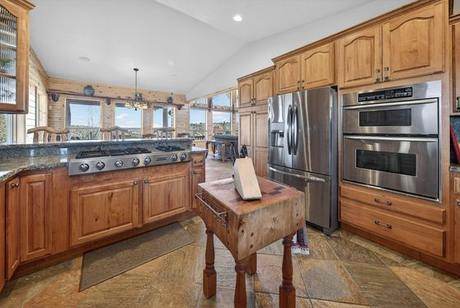 Cooktop, butcher block, double ovens