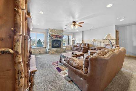 Lower living and the stone hearth