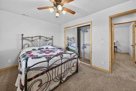 Bedroom with the mirrored closet