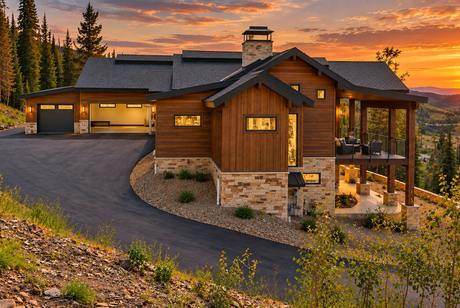 Sunset over the house