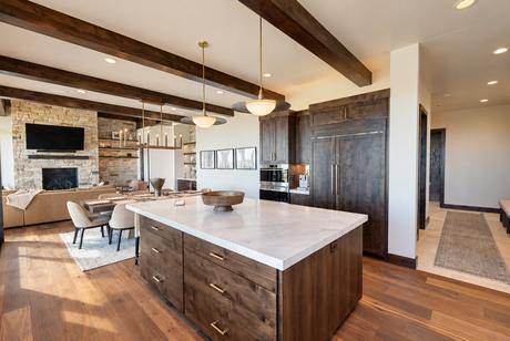 The island, in walnut and stone
