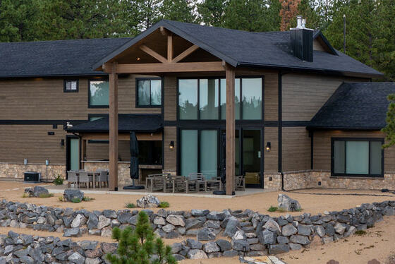 Rear elevation and fire pit