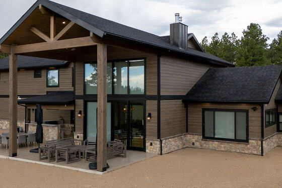 Great-room glass from the back