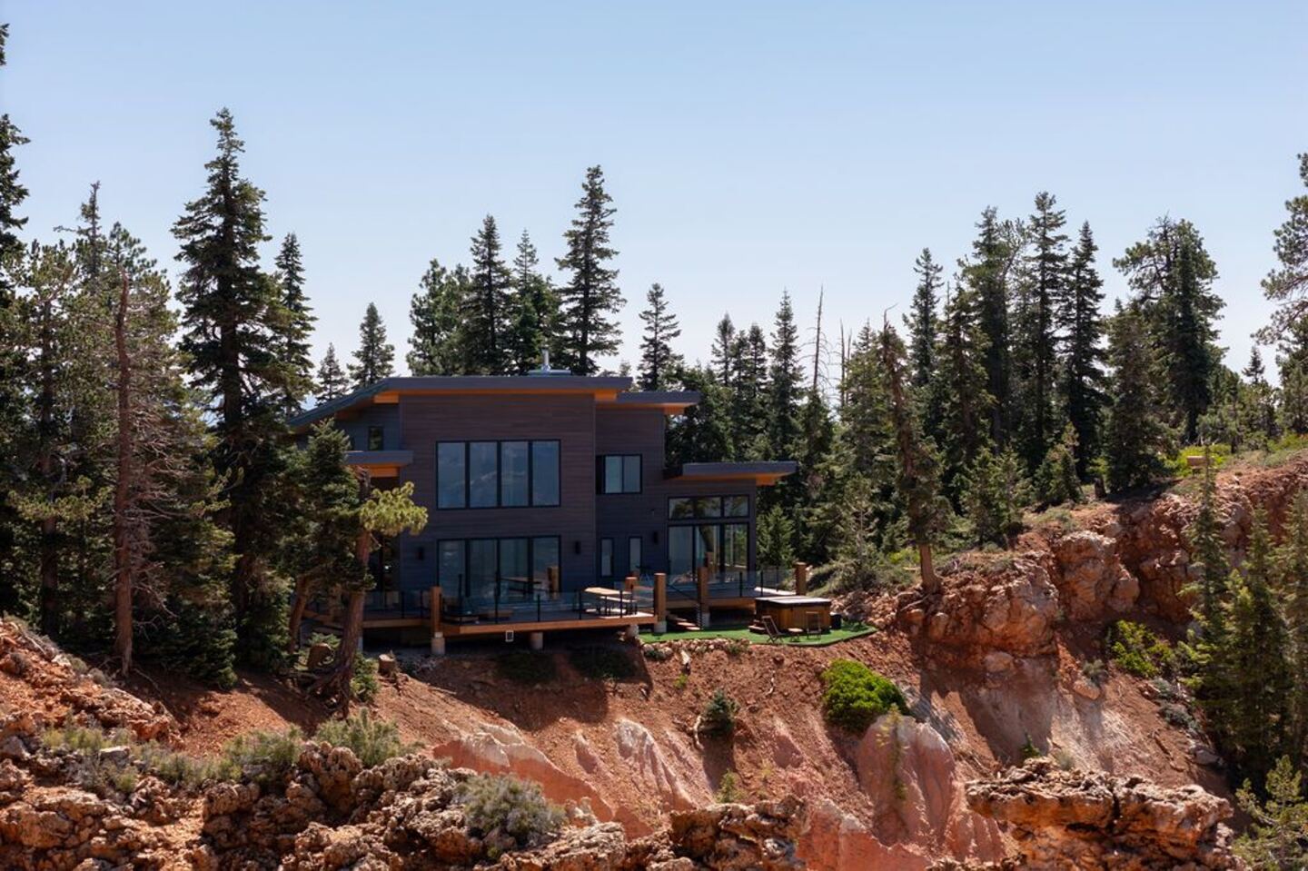 A Jacobs Construction cabin on the rim above Cedar Mountain